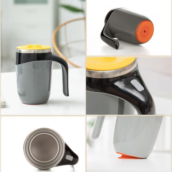 แก้วชงอัตโนมัติ มีซิลิโคนกันล้ม Auto stirring Mug with Suction Bottom